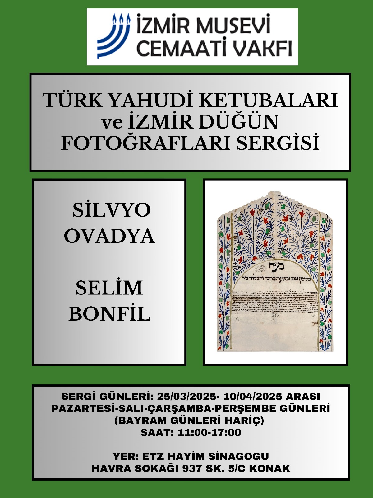 TURKISH JEWISH KETUBBOT and IZMIR WEDDING PHOTOS EXHIBITION - 2025